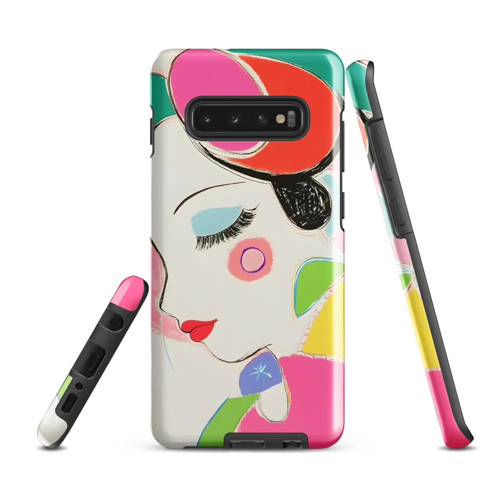 Whimsical Portrait in Colorful Abstraction | Phone Case |  S10 Plus | Tough Case | Glossy