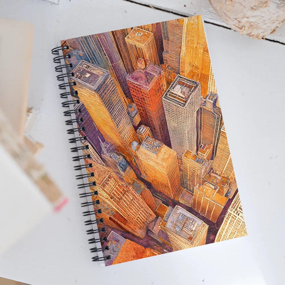 Urban Symphony in Orange and Purple | Spiral Notebook