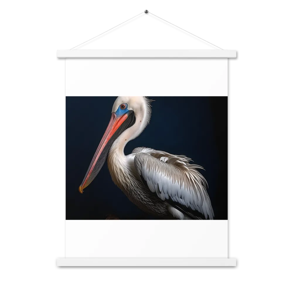 Majestic Pelican Portrait | Poster With White Wood Hanger | 18″×24″