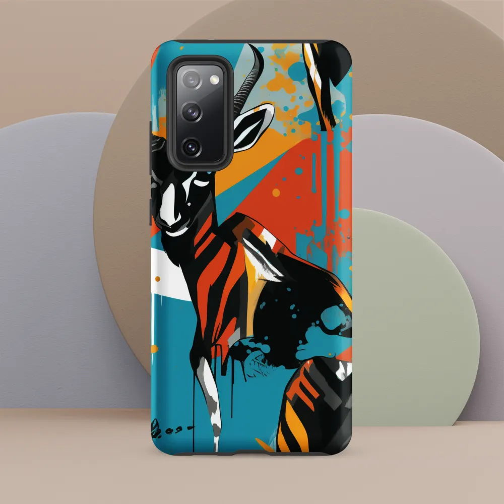 Dynamic Antelope in Vivid Abstract