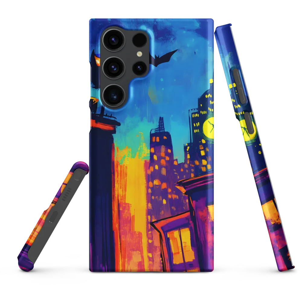 Midnight Clock over Neon Rooftops