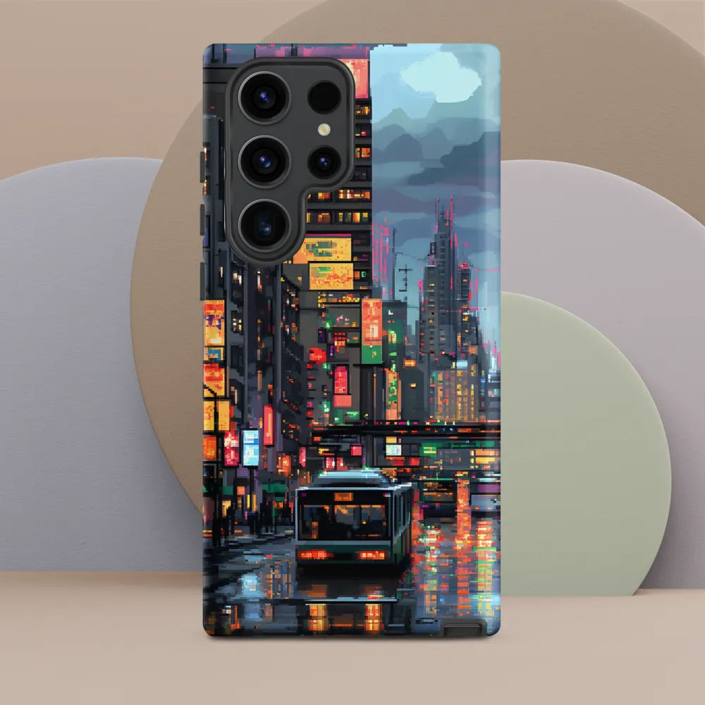 Neon Dreams: A Pixelated Urban Night