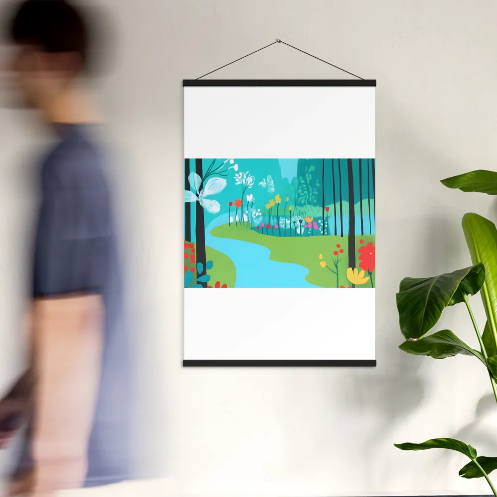 Whispers of Spring: A Colorful Retreat | Poster With Black Wood Hanger | 24″×36″