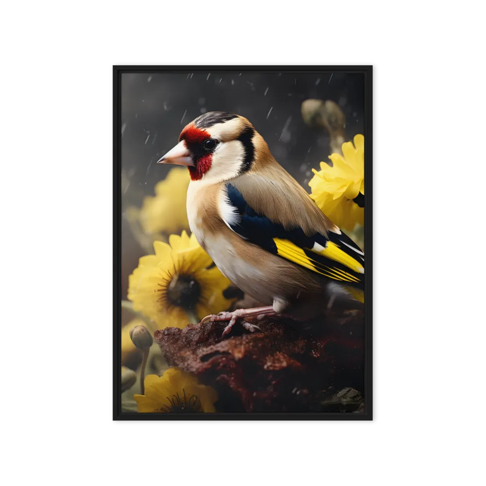 Harmony in Nature: A Goldfinch Amidst Blooms