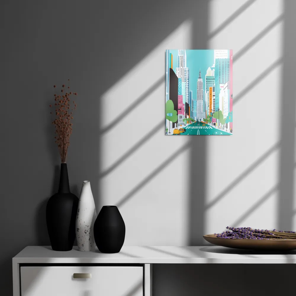 Urban Symphony: A Modern Cityscape | Metal Print | 11″×14″