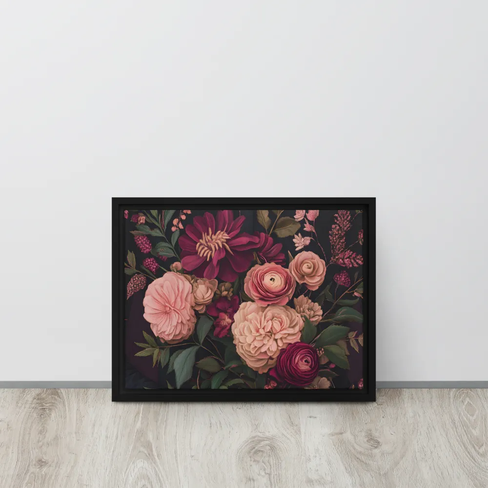 Botanical Elegance | Canvas with Black Frame | 12″×16″