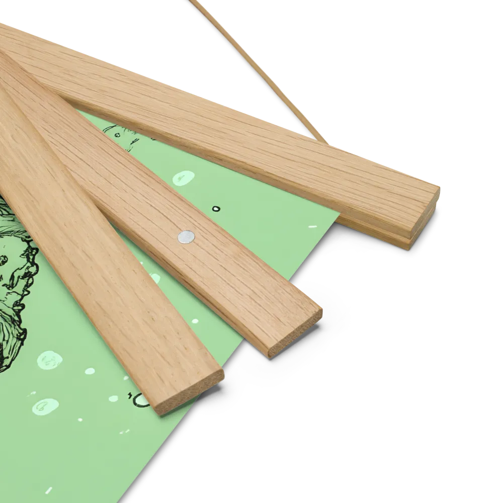 The Enigmatic Wizard | Poster With Oak Wood Hanger | 10″×10″