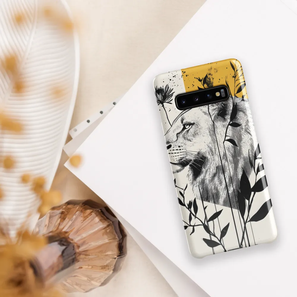 Regal Serenity: The Lion and Flora | Phone Case |  S10 Plus | Snap Case | Glossy