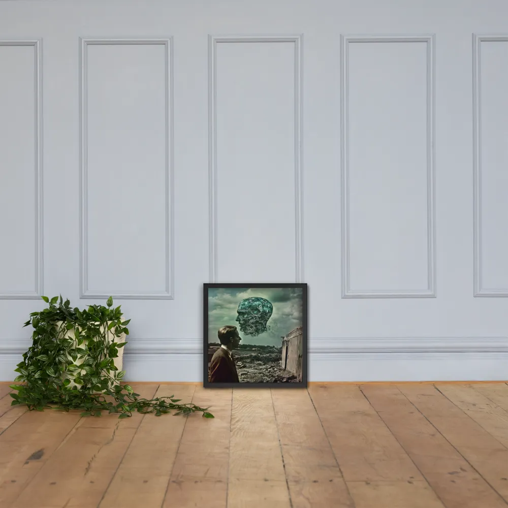 Ethereal Reflections: Identity in a Fragmented World | Poster with Black Frame | 16″×16″