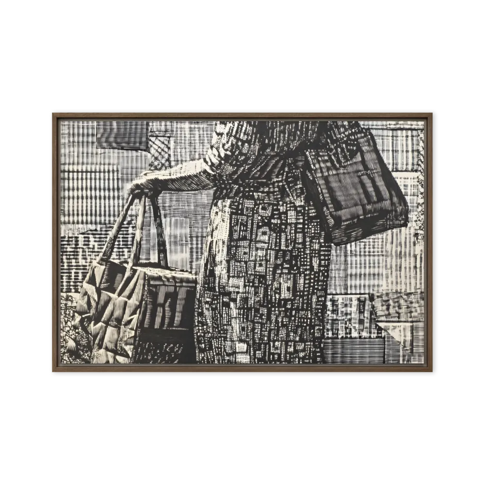 Urban Reflections: A Shopping Narrative | Canvas with Brown Frame | 20″×30″