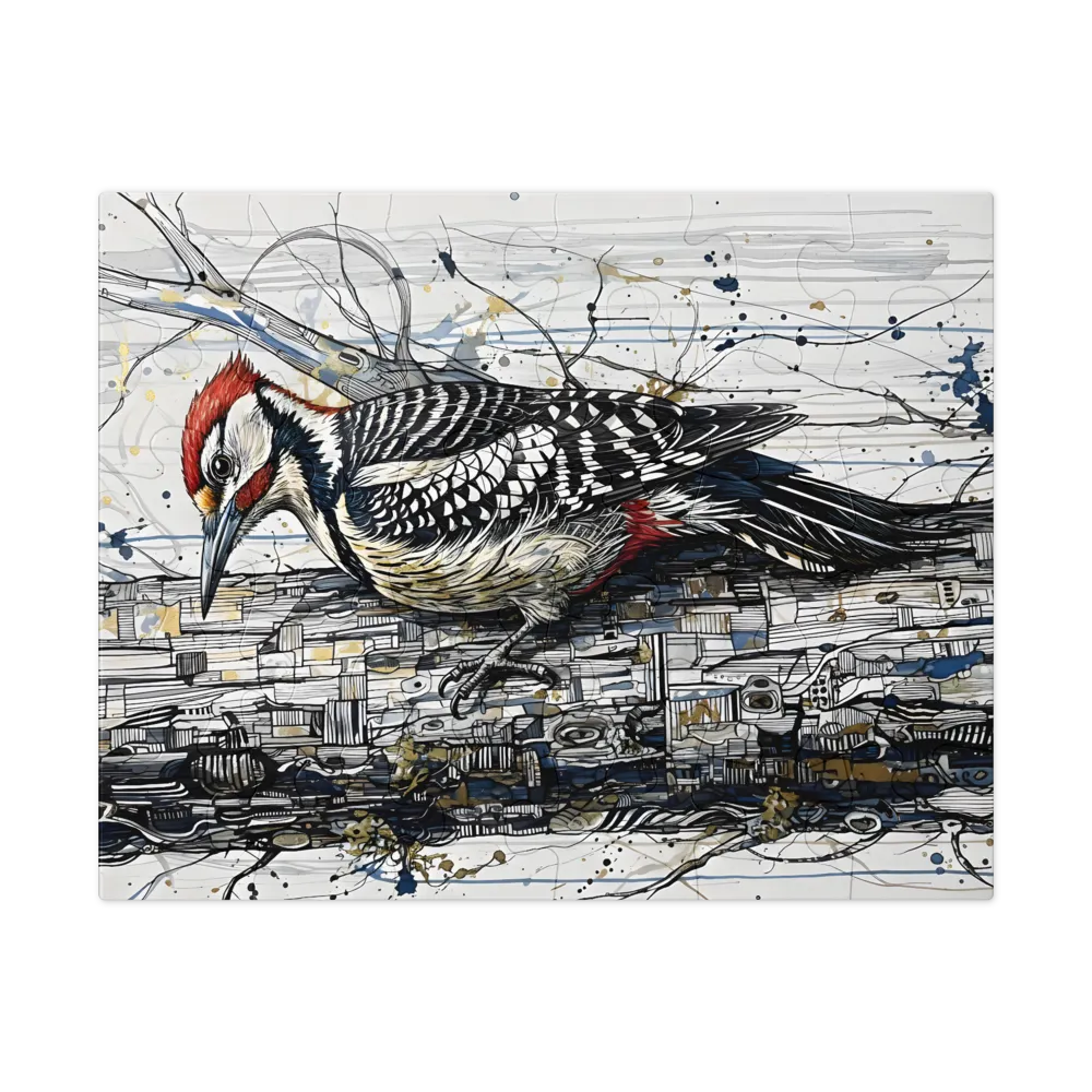 Woodpecker Study 
 Jigsaw Puzzle in Tin Box