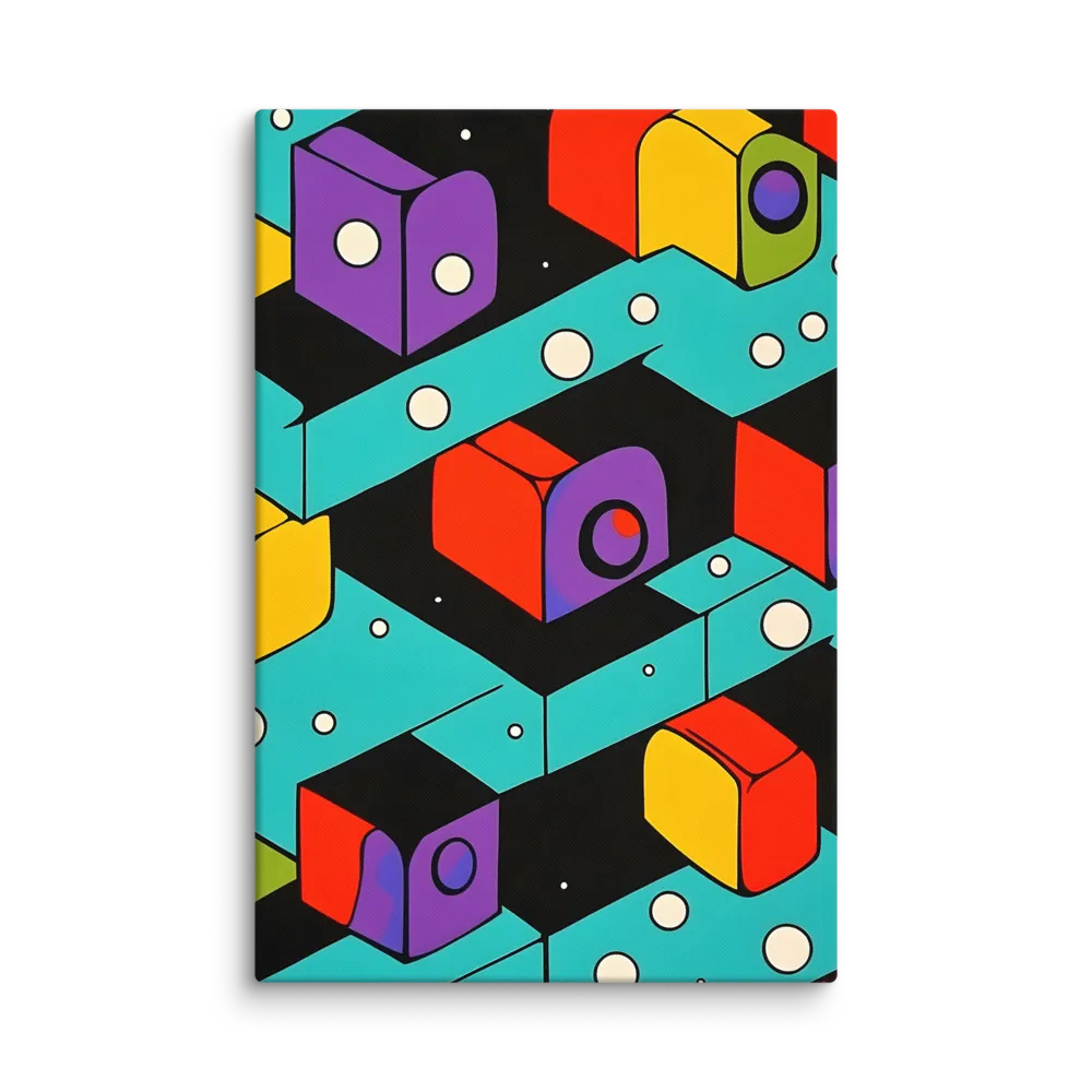 Vibrant Geometric Harmony | Canvas | 32″×48″