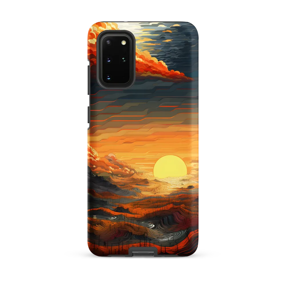 Ethereal Sunset: A Serene Landscape in Flowing Forms