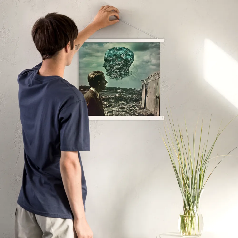 Ethereal Reflections: Identity in a Fragmented World | Poster With White Wood Hanger | 18″×18″