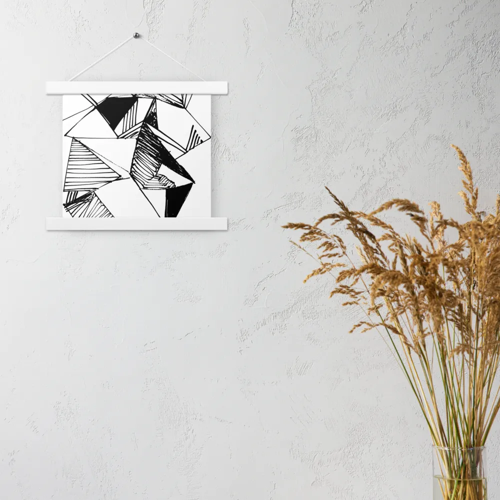Dynamic Geometry in Ink | Poster With White Wood Hanger | 10″×10″