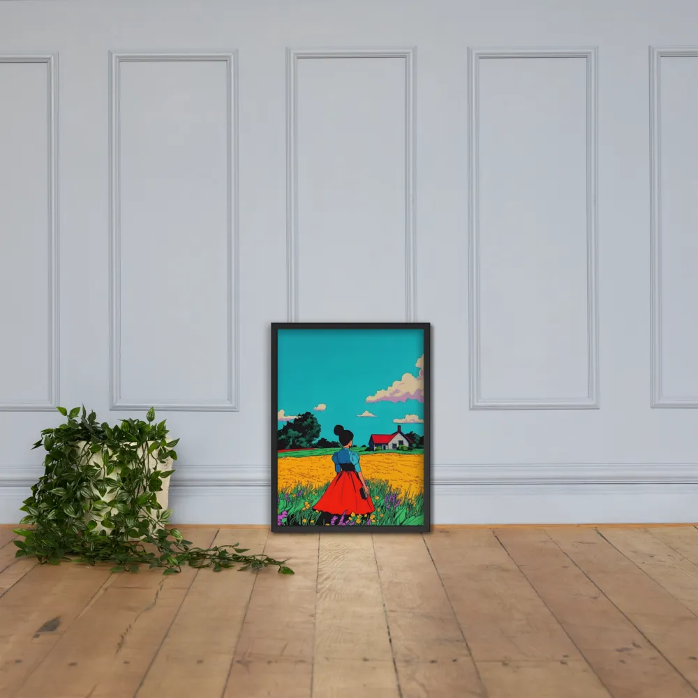 Whispers of a Sunlit Meadow | Poster with Black Frame | 18″×24″