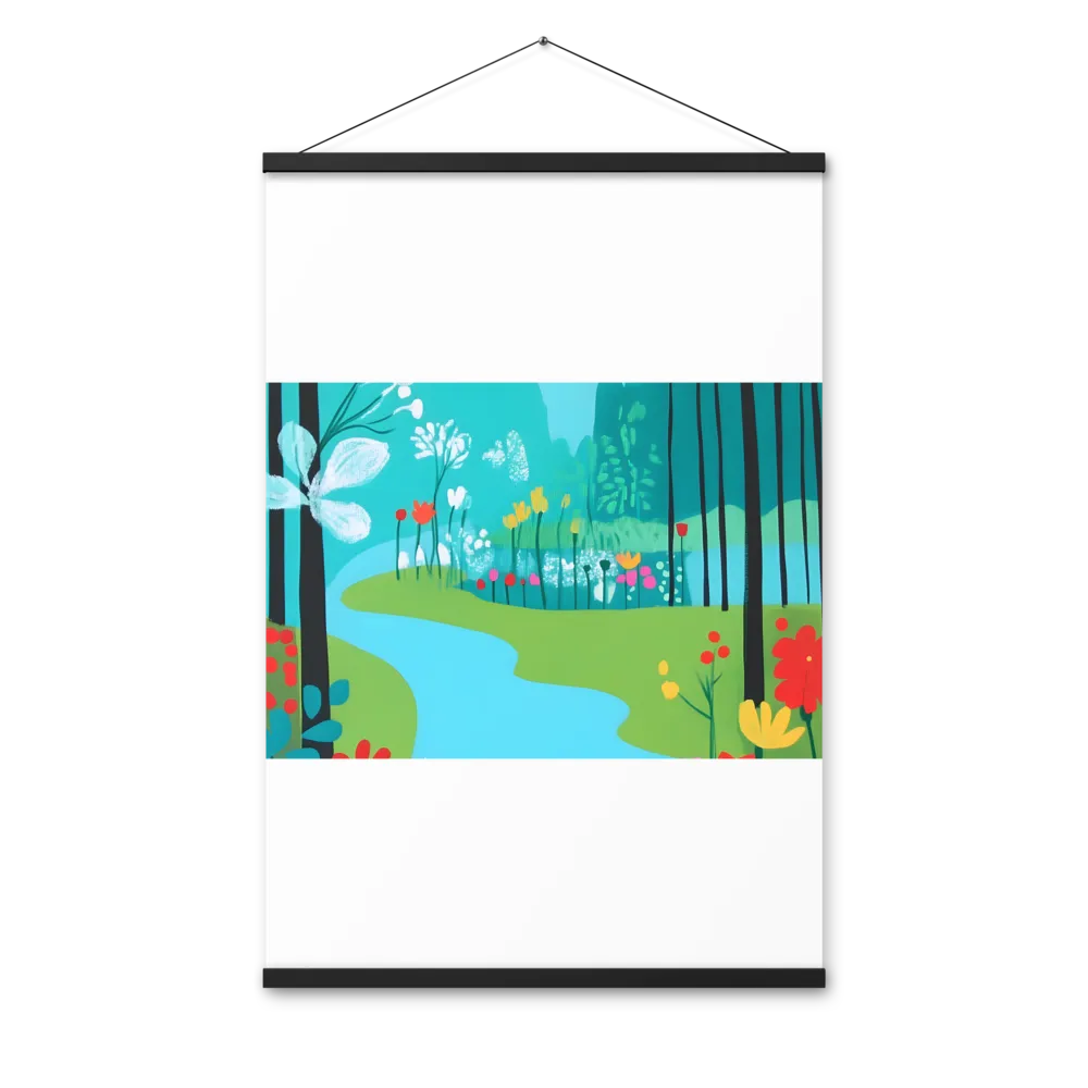 Whispers of Spring: A Colorful Retreat | Poster With Black Wood Hanger | 24″×36″