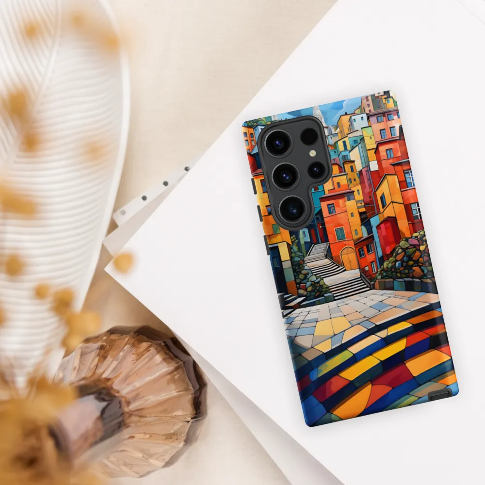 Vibrant Village: A Cubist Journey