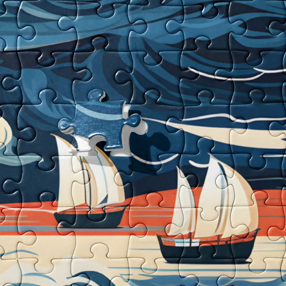 Ocean Whispers: A Voyage at Dusk | Jigsaw Puzzle | 252/520 pieces