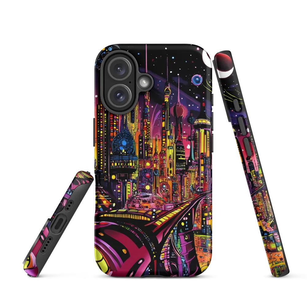 Neon Odyssey: A Journey Through Futuristic Realms | Phone Case