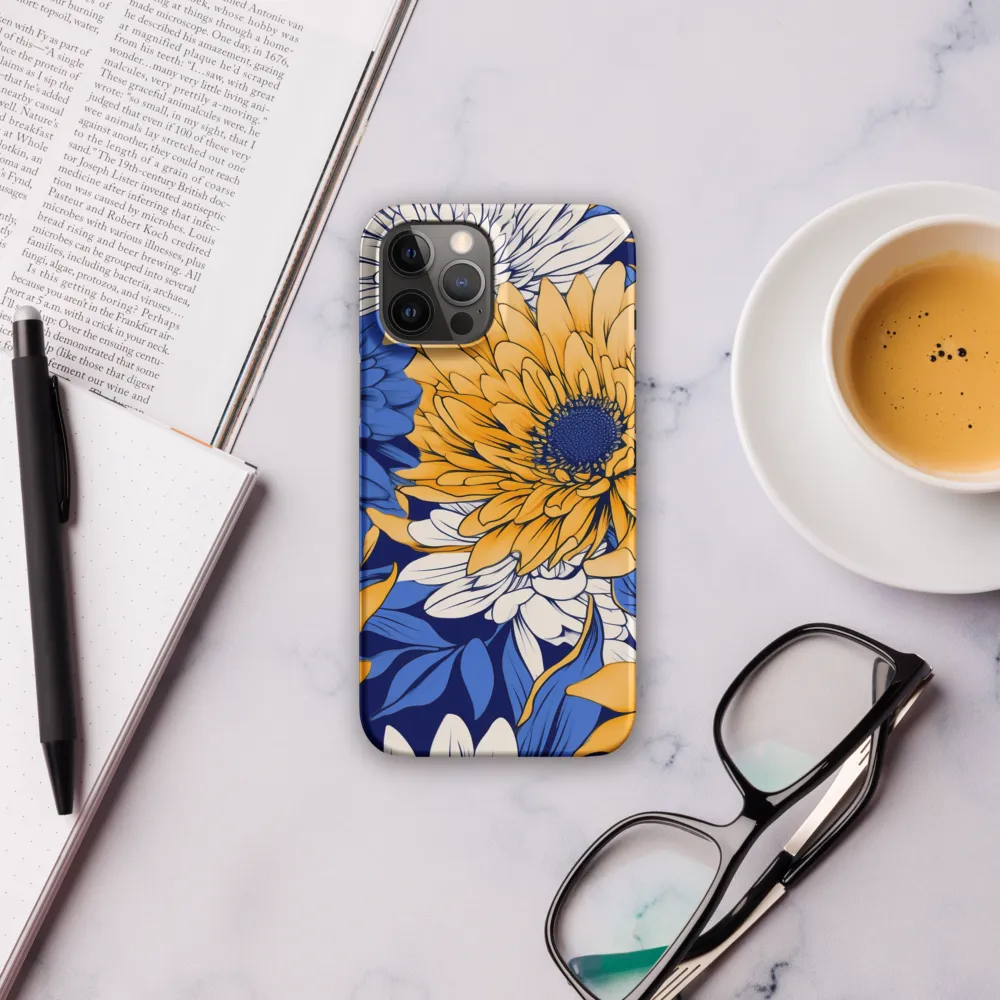 Floral Harmony in Blue and Yellow | Phone Case |  12 Pro Max | Snap Case | Matte