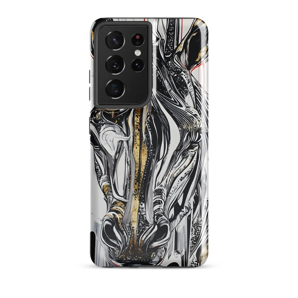 Ethereal Majesty: The Abstract Zebra | Phone Case |  S21 Ultra | Tough Case | Glossy