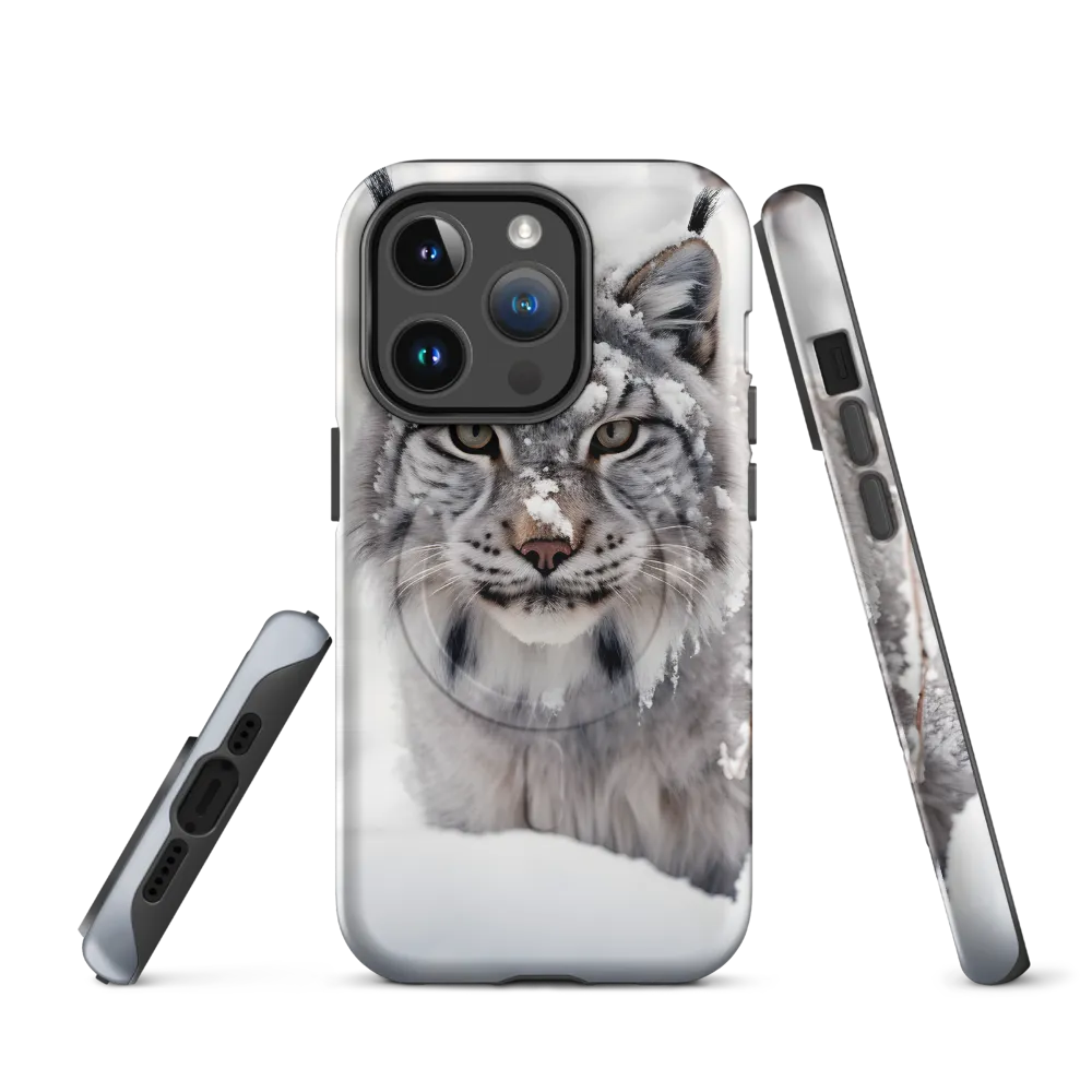 Whispers of Winter: The Lynx in Snow | Phone Case |  14 Pro | MagSafe® Tough Case | Matte