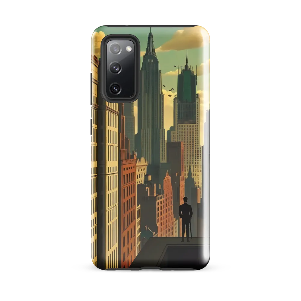 Urban Dreams: A Silhouette in Art Deco Cityscape