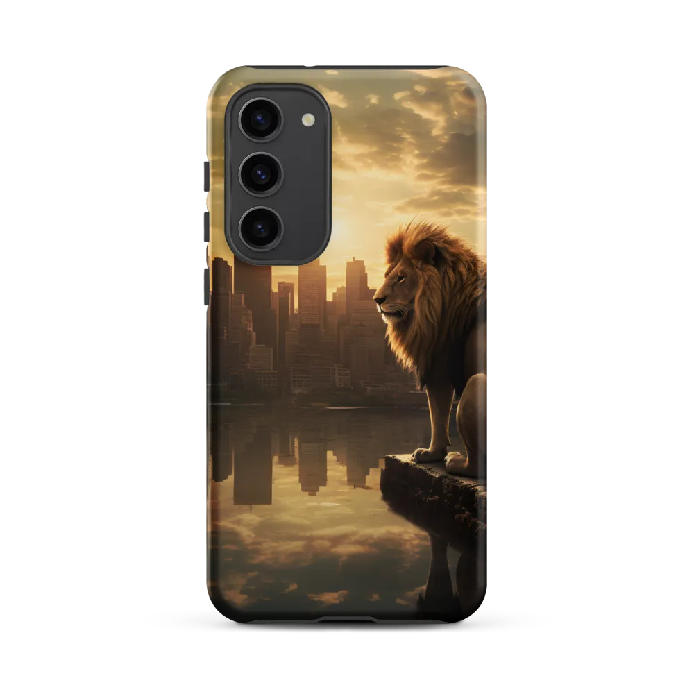 The Lion's Gaze Over the Urban Symphony