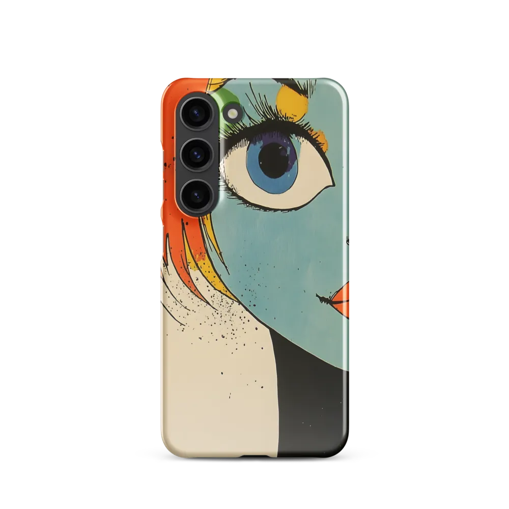 Vivid Expressions: A Portrait in Blue | Phone Case |  S23 | Snap Case | Glossy