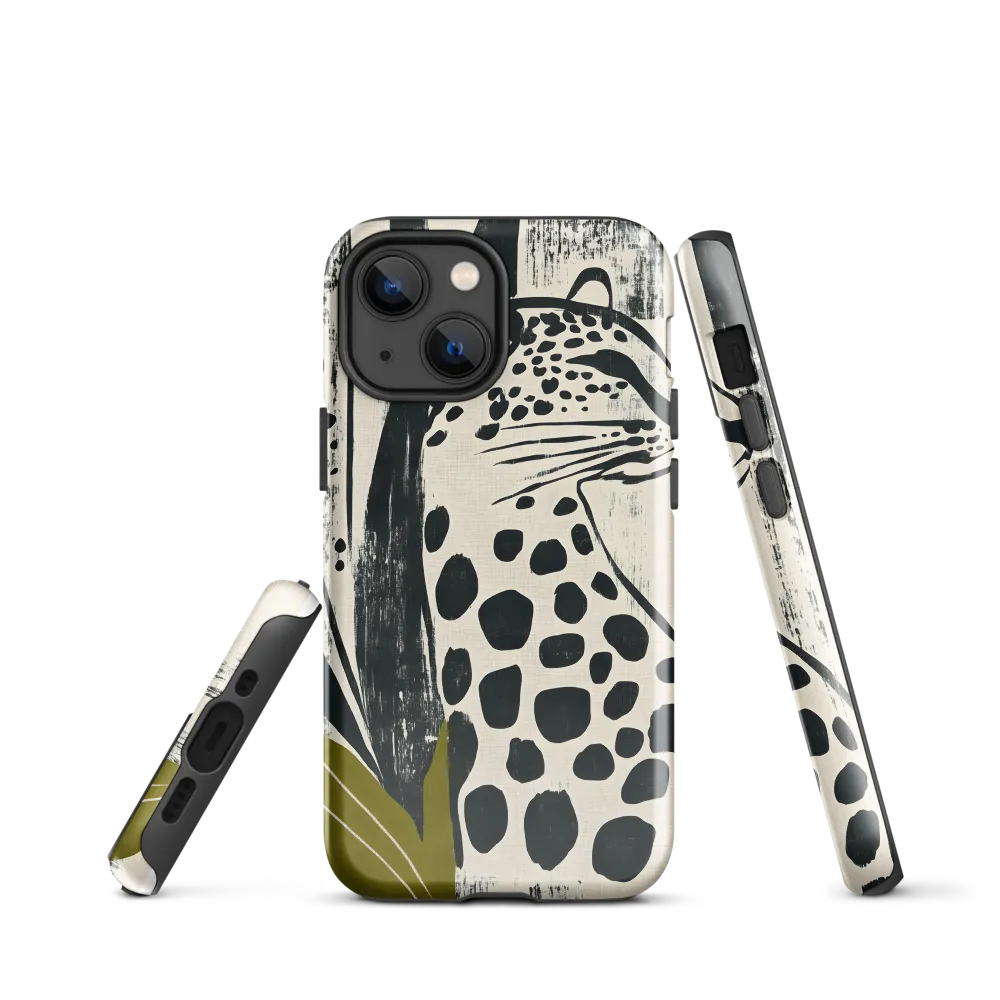 Leopard in Silhouette: A Modern Appeal | Phone Case |  13 mini | Tough Case | Glossy