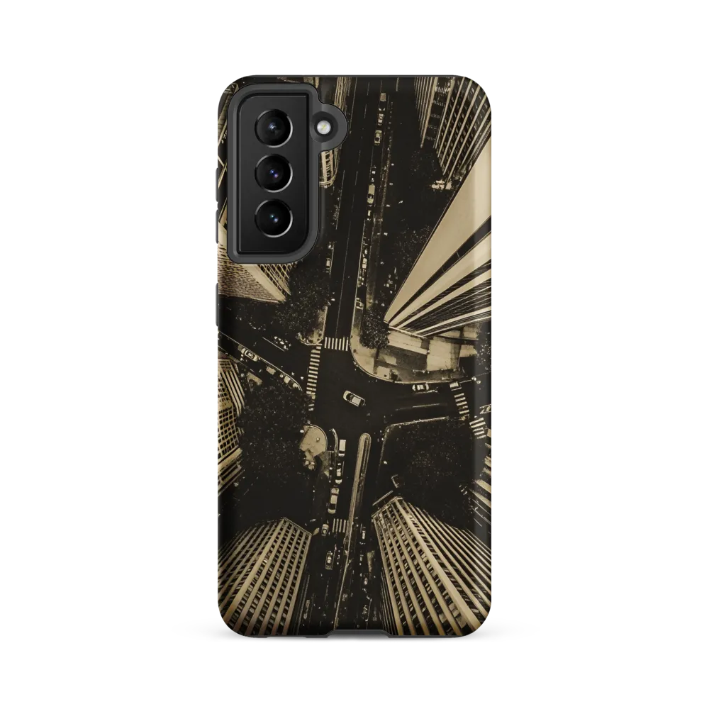 Urban Symphony: Aerial Perspective of City Life | Phone Case |  S21 FE | Tough Case | Matte