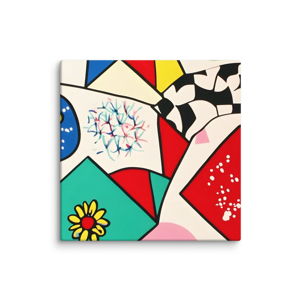 Joyful Geometry: A Playful Dance of Shapes and Colors | Canvas | 12″×12″