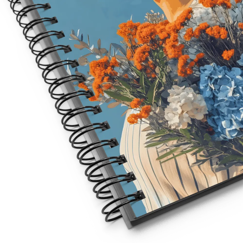 Floral Reverie: A Portrait of Serenity | Spiral Notebook