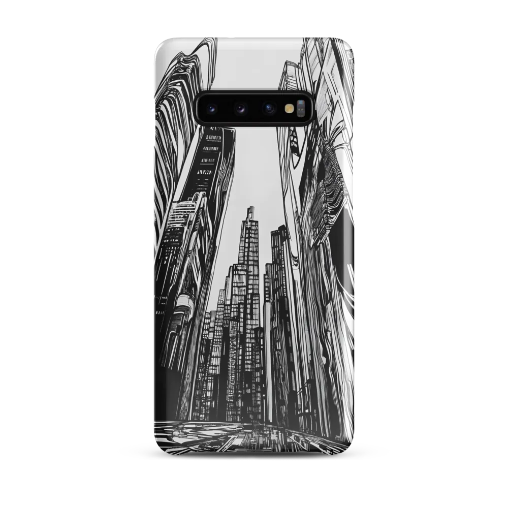 Urban Echoes: A Line Art Journey | Phone Case |  S10 Plus | Snap Case | Glossy