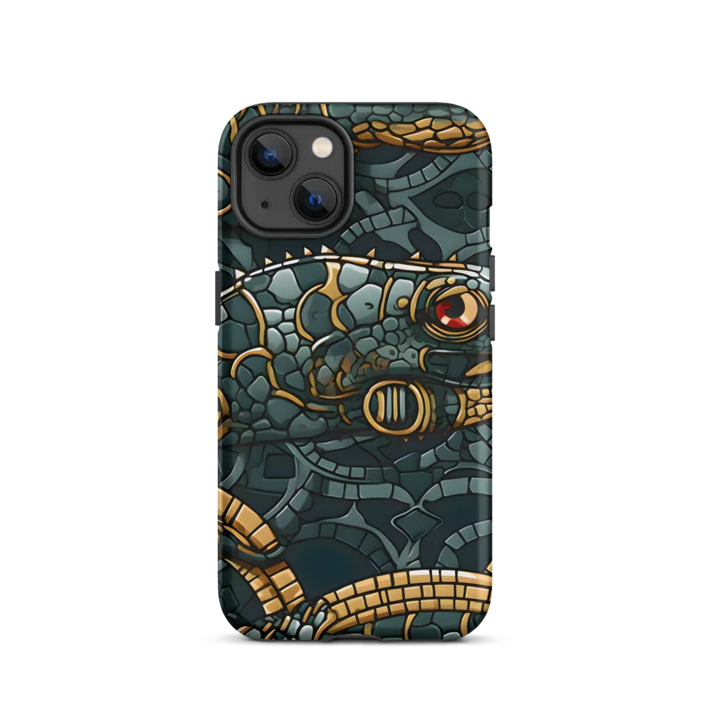 Reptilian Elegance: A Digital Art Nouveau Tapestry
