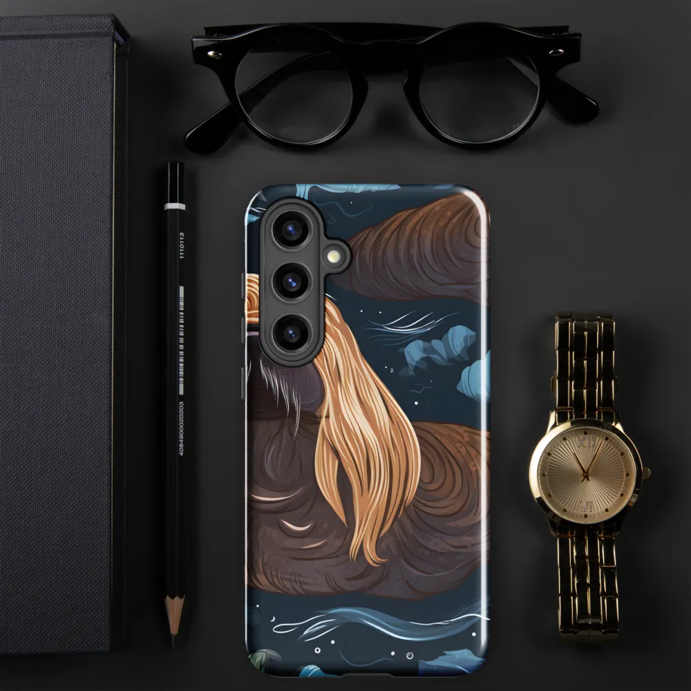 Whimsical Walruses in Deep Blue