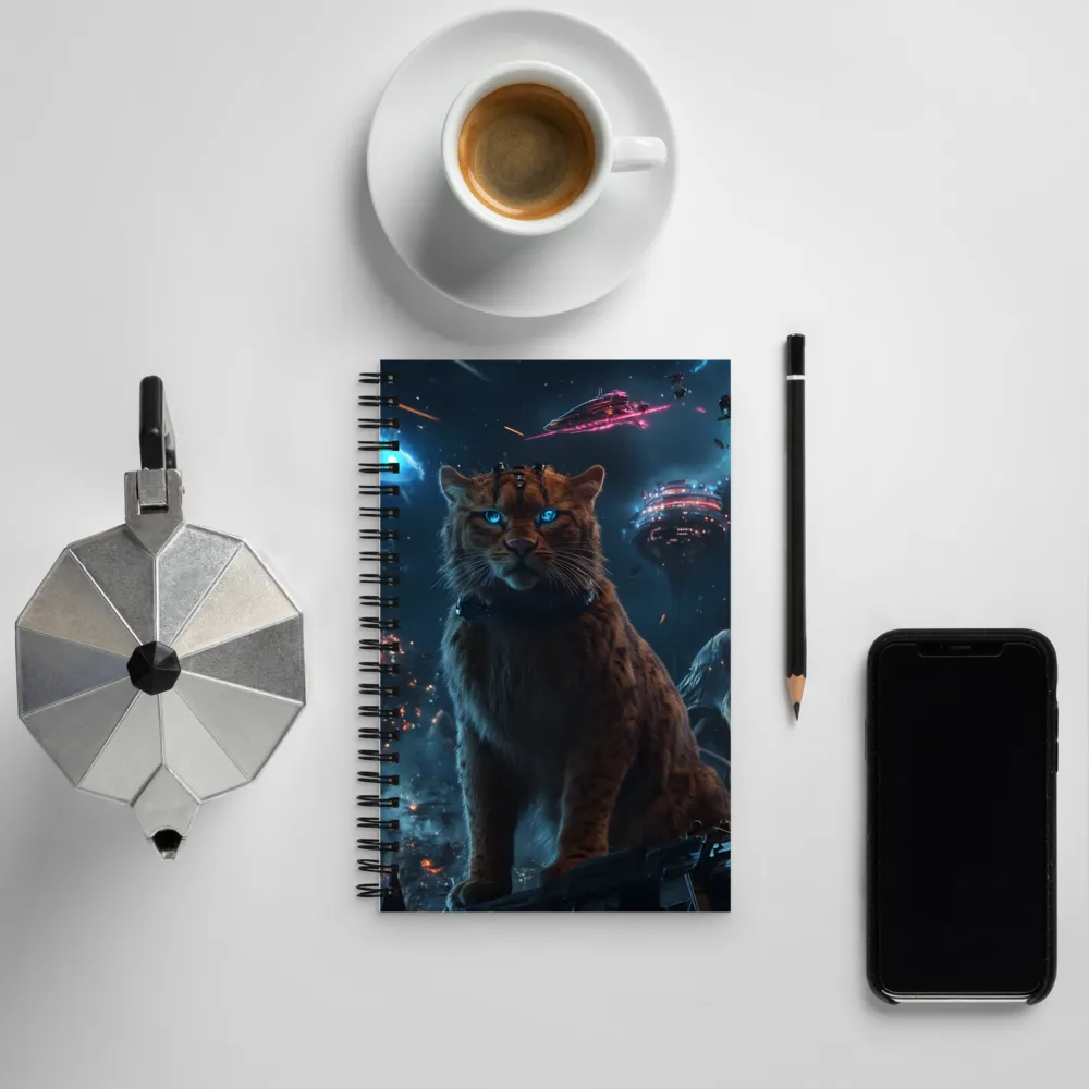 Cosmic Sentinel: The Majestic Panther | Spiral Notebook