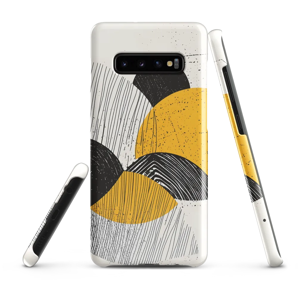 Dynamic Harmony in Black and Yellow | Phone Case |  S10 Plus | Snap Case | Glossy