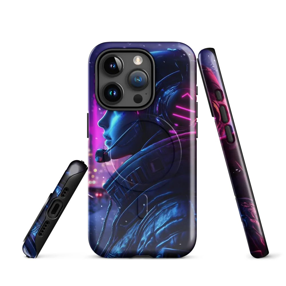 Dystopian Elegance: Cyberpunk Figure in Neon
