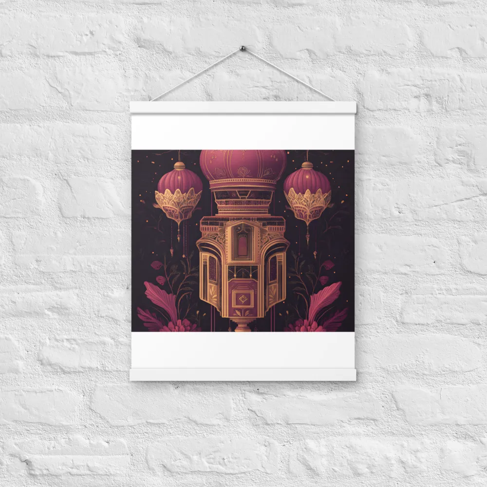 Ornate Harmony: A Digital Floral Architecture | Poster With White Wood Hanger | 16″×20″