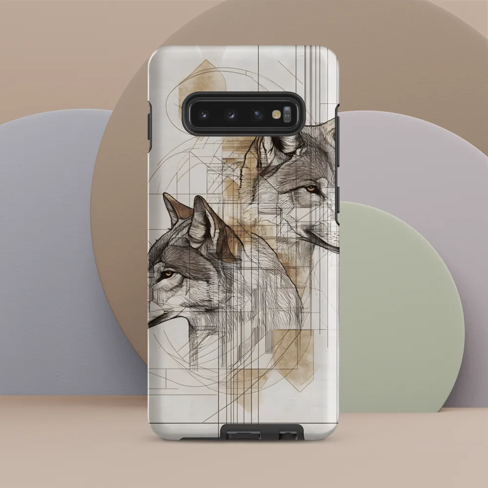 Geometric Harmony: The Essence of Wolves | Phone Case |  S10 Plus | Tough Case | Matte