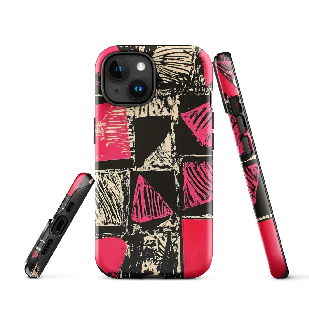 Geometric Symphony in Pink and Black