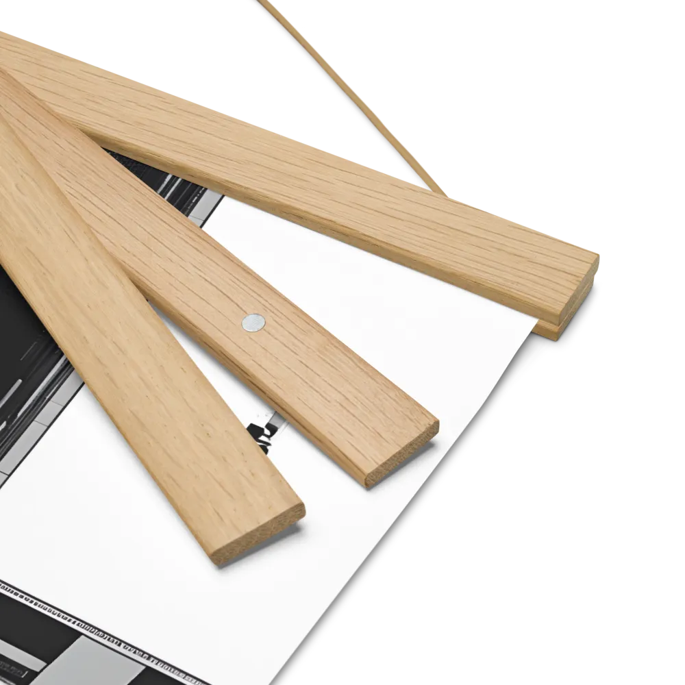 Urban Serenity from Above | Poster With Oak Wood Hanger | 16″×16″