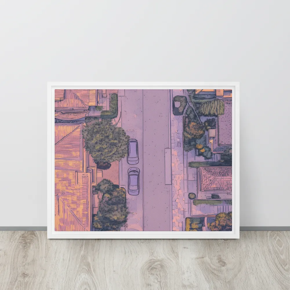 Aerial Serenity: Suburban Oasis | Canvas with White Frame | 16″×20″