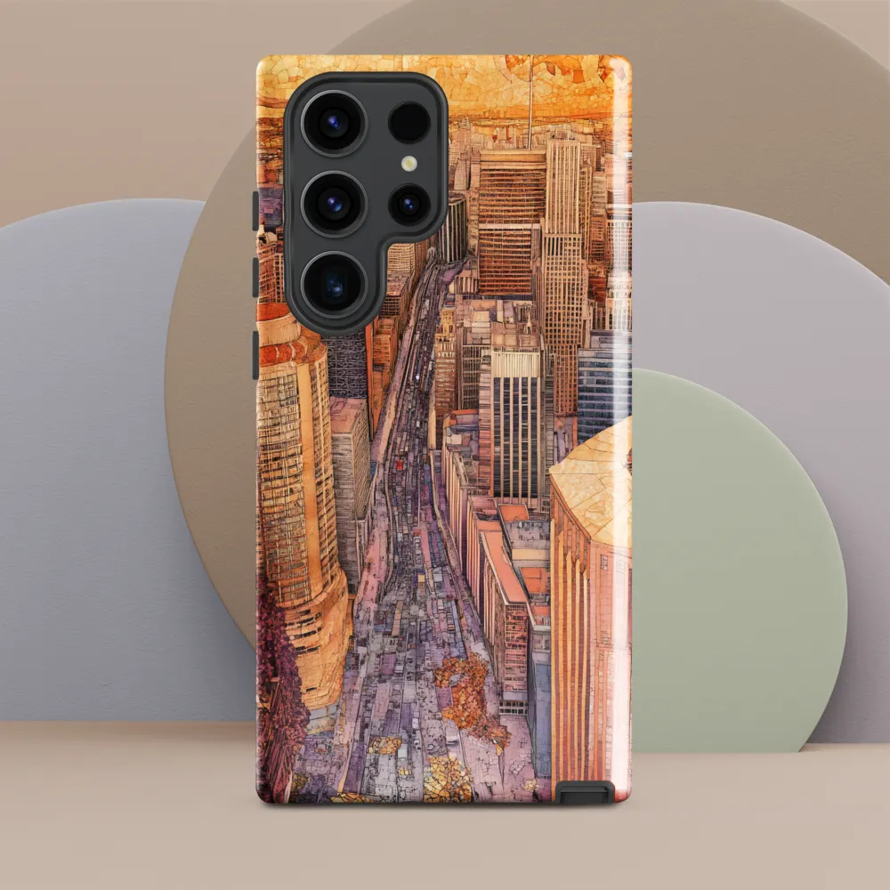 Mosaic Cityscape at Dusk