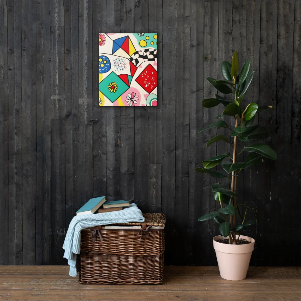Joyful Geometry: A Playful Dance of Shapes and Colors | Thin Canvas | 16″×20″