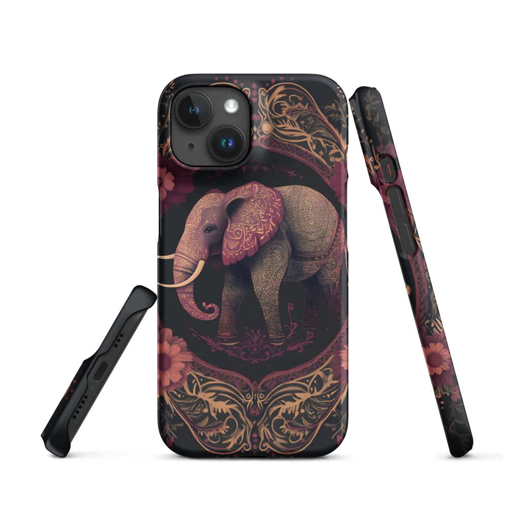 Golden Filigree Elephant in Floral Frame