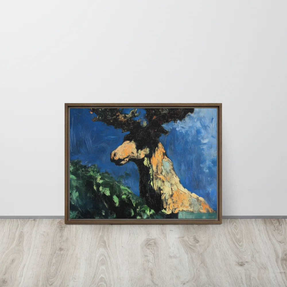The Majestic Deer in Nature | Canvas with Brown Frame | 18″×24″