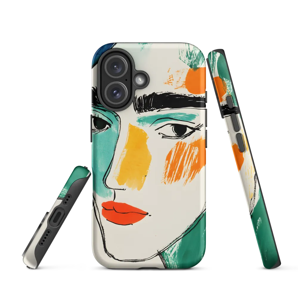 Contemporary Line Portrait | Phone Case |  16 | Tough Case | Matte